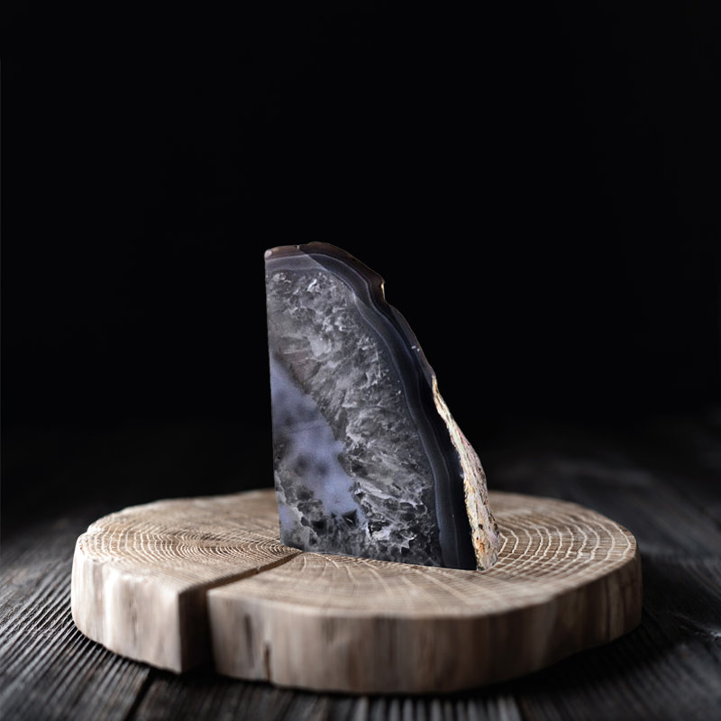 Serre-livres simples Eternity Agate |  Gris, H 7,5 po x l 5 po x P 4,5 po