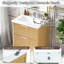 Meuble-lavabo de luxe moderne 24 po avec lavabo en céramique, meuble de salle de bain avec tablette ouverte et rangement fermé