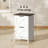 Vertical File Cabinet With 2 Drawers, Rustic Farmhouse Office Storage Cabinet For A4 & Letter Size Files, Distressed White With Black Metal Accents-254209562