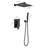Wall Mounted Shower With 12" Rain Head, Matte Black, Brass & Stainless Steel, Bathroom Relax Head - Black Solid Mount Pleasant Showering-126673575