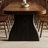 Nut-brown+Black Rectangular Solid Wood Dining Table-311030505