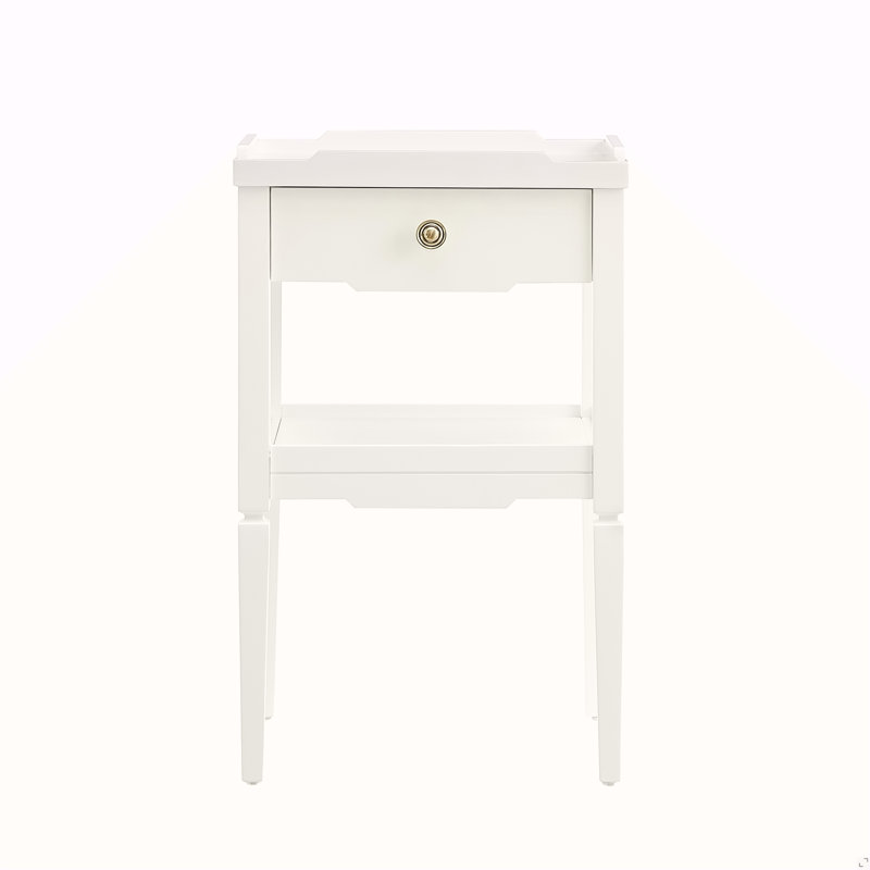 Table de chevet blanche à 1 tiroir, Blanc