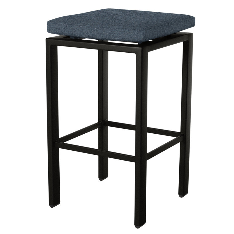 Aris Outdoor Bar Stool, Carbon Black, Sahara Cafe, 31.25"