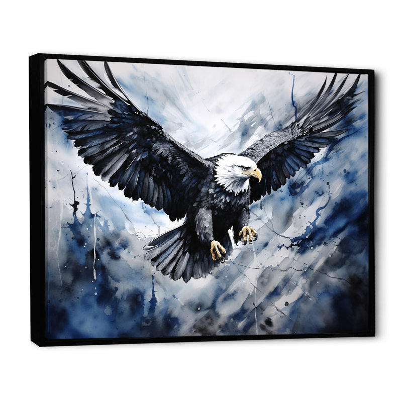 Prismatic Majestic Bold Eagle III sur toile, H 16 po x l 32 po x P 1 po, Cadre flottant noir