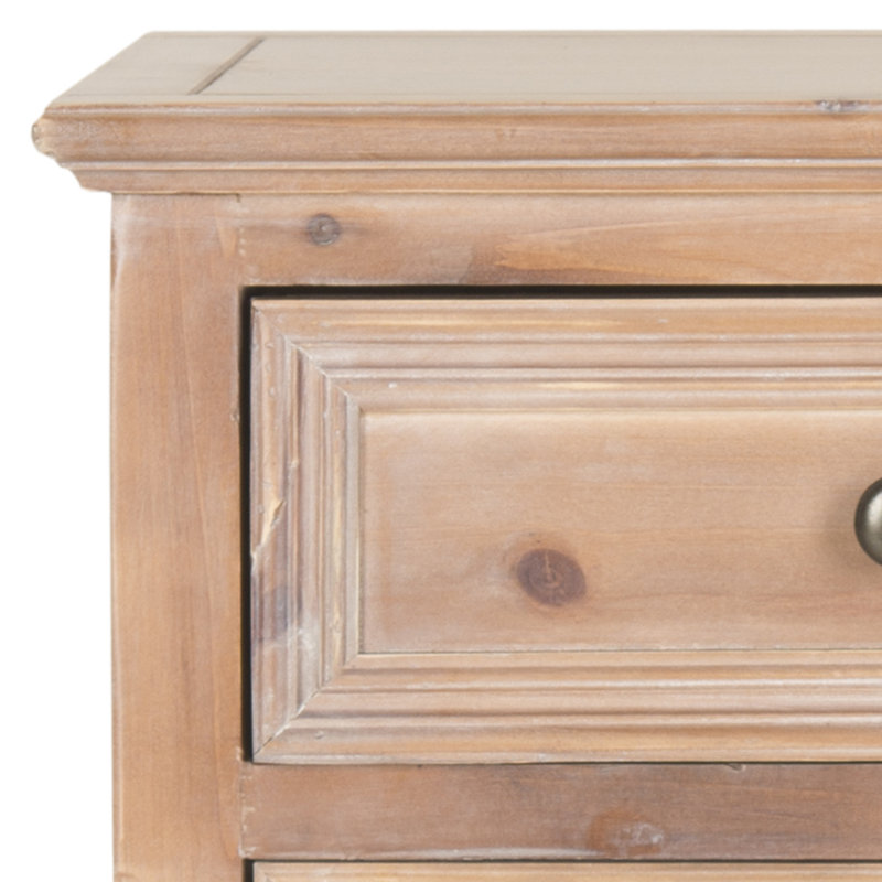 Table de bout en bois massif avec rangement Evangelyne, Érable rouge