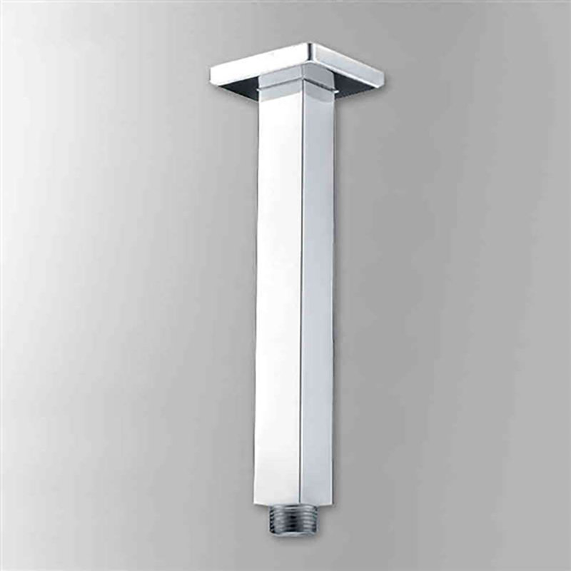FontanaShowers Solid Brass Chrome Square Ceiling Mounted Overhead Shower Arm