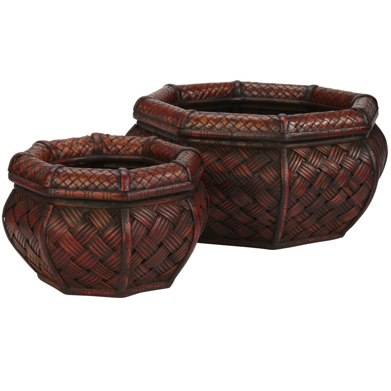 Thisbe Wood Pot Planter - Set of 2