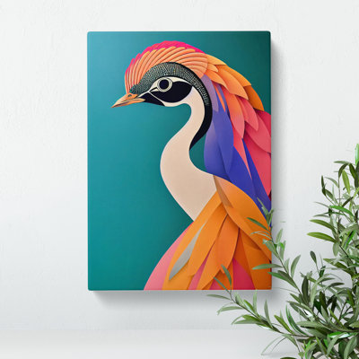 Bold Peacock Art No.6 - Wrapped Canvas