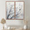 «Gray Floral Sprintime Tree Birds III», art mural moderne sur toile grise