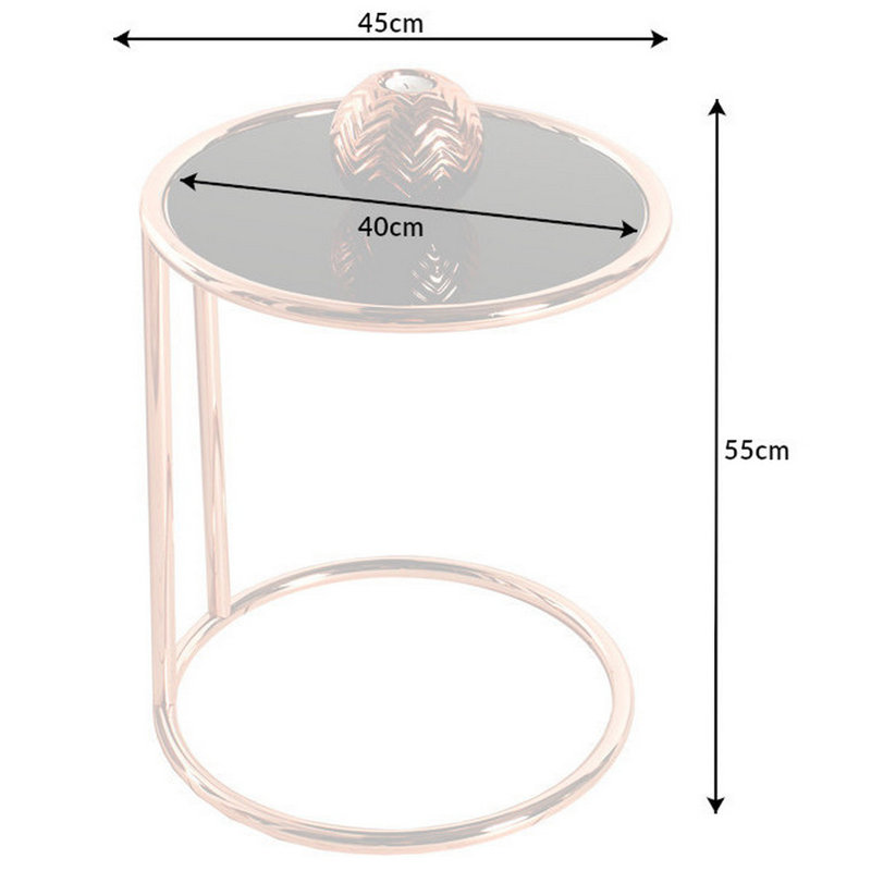 Adrianna Side Table, Gold, Black