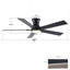 52" Matte Black Modern Low Profile Flush Mount Intergrated LED Ceiling Fan with Light and Reversible Quiet Motor-332795622