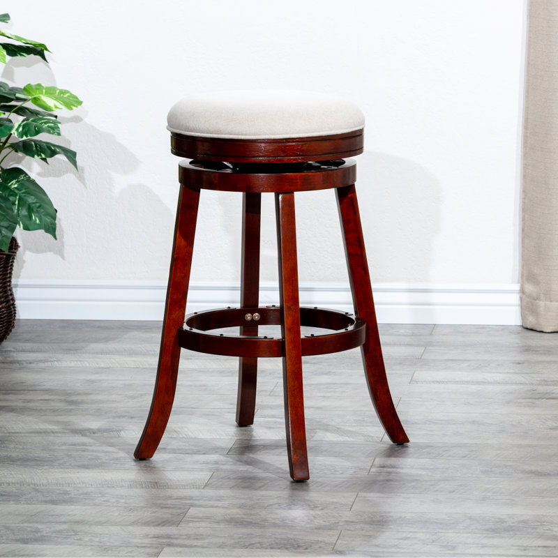 Tabouret de comptoir 24 po avec touche, siège en tissu - tabouret à la mode, structure de finition, revêtement, mouvement pivotant confortable et construction