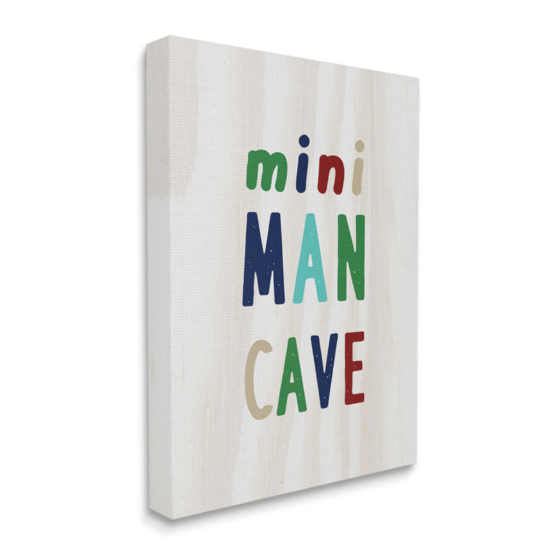 «Playful Mini Man Cave Text Grain Pattern» par Lil 'Rue - Art textuel, Toile tendue, H 20 po x l 16 po x P 1,5 po