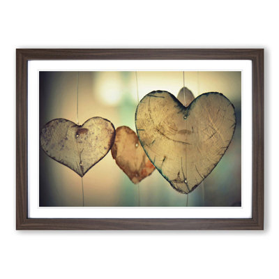 Wooden Hearts Framed Print