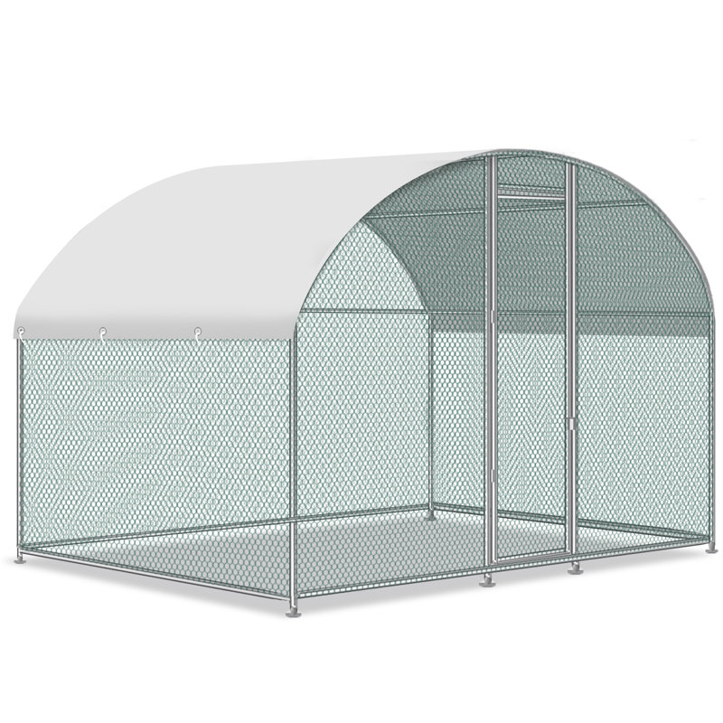 Decarla Metal Chicken Coop with Round Top, 78.70" H x 118.10" W x 78.80" D