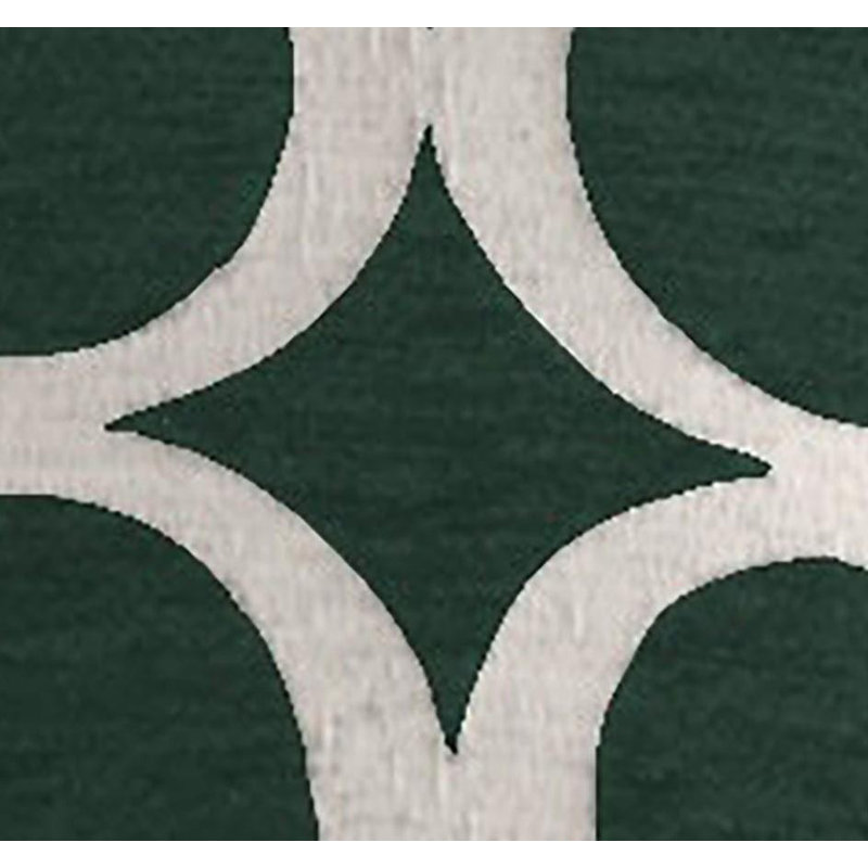 Broward Oh Geometric Cushion with Feather Filling, 45cm H x 45cm W x 15cm D, Green