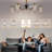 35.43" Luxury LED Dimmable Ceiling Fan with 6 Light and Remote-2082532917