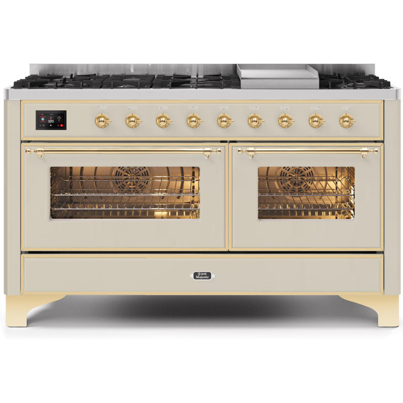 Majestic II 60" 5.02 cu. ft. Freestanding Dual Fuel Range with Griddle, Stainless Steel/Copper, Liquid Propane