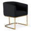 Chaise avec accoudoirs rembourrée noire Echo