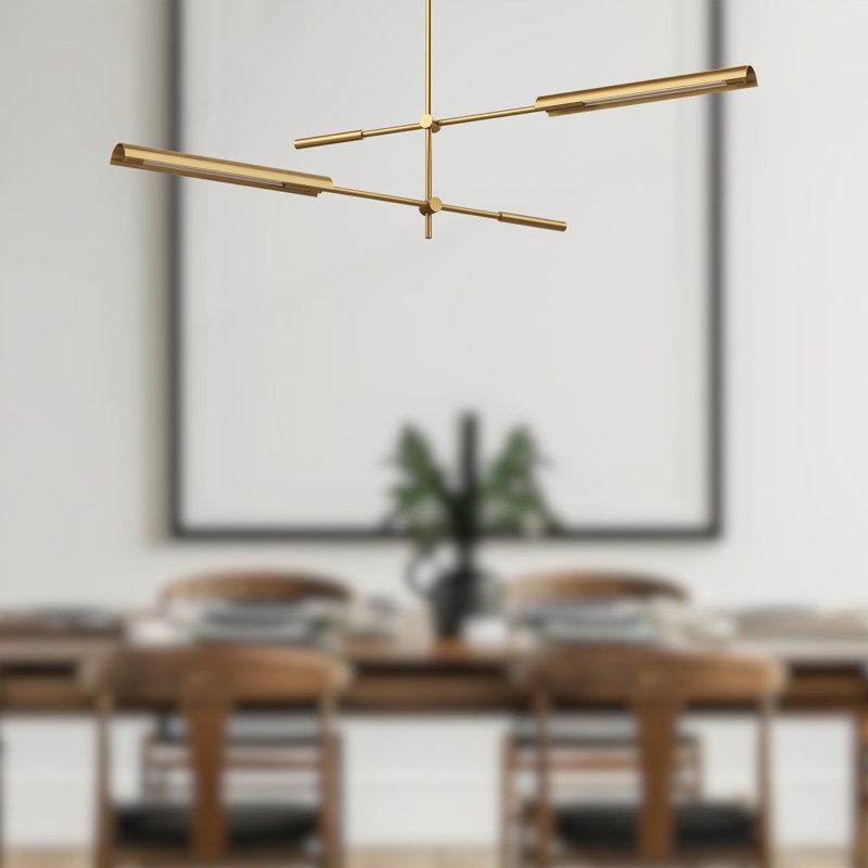 Astrid 2 - Light LED Chandelier, Vintage Brass