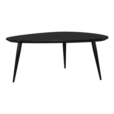 Triangular Solid Wood Coffee Table Black