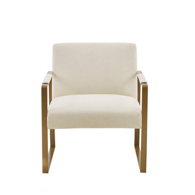 Elegant Accent Chair With Antique Gold Metal Frame And High-Density Foam For Ultimate Comfort And Style