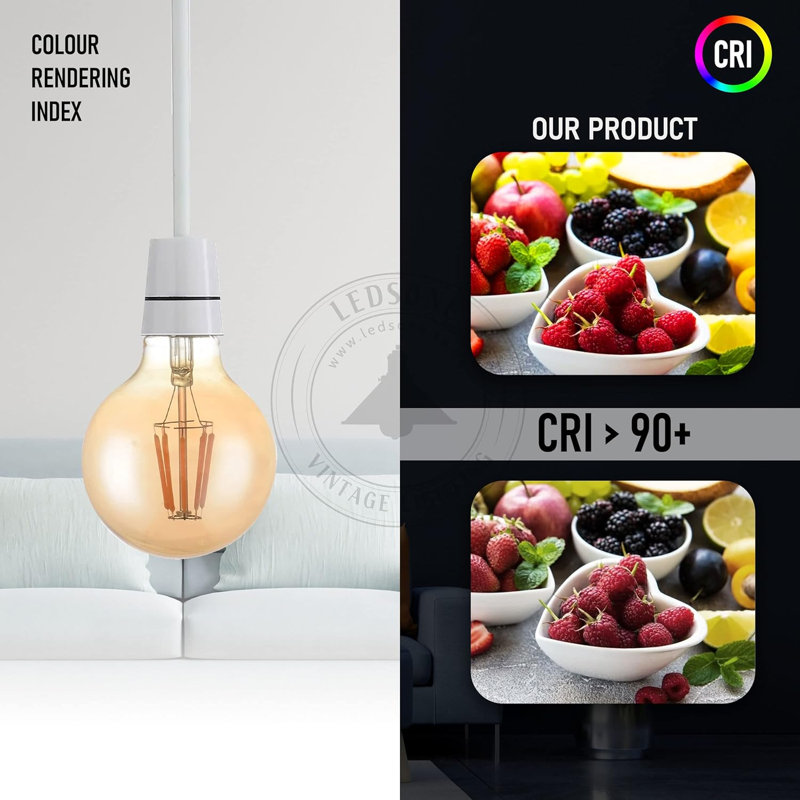 G80 Globe 4W Vintage Edison LED Light Bulb, B22 Bayonet Bulb Decorative Light Bulbs Warm White 2700K LED Filament Lamp Amber Glass for Retro Lighting