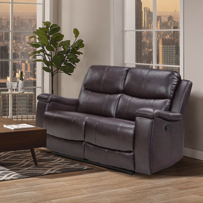 Emony 61" W Manual Reclining Faux Leather Loveseat