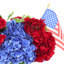 Arrangement d'hortensias patriotique avec drapeaux-1878937588