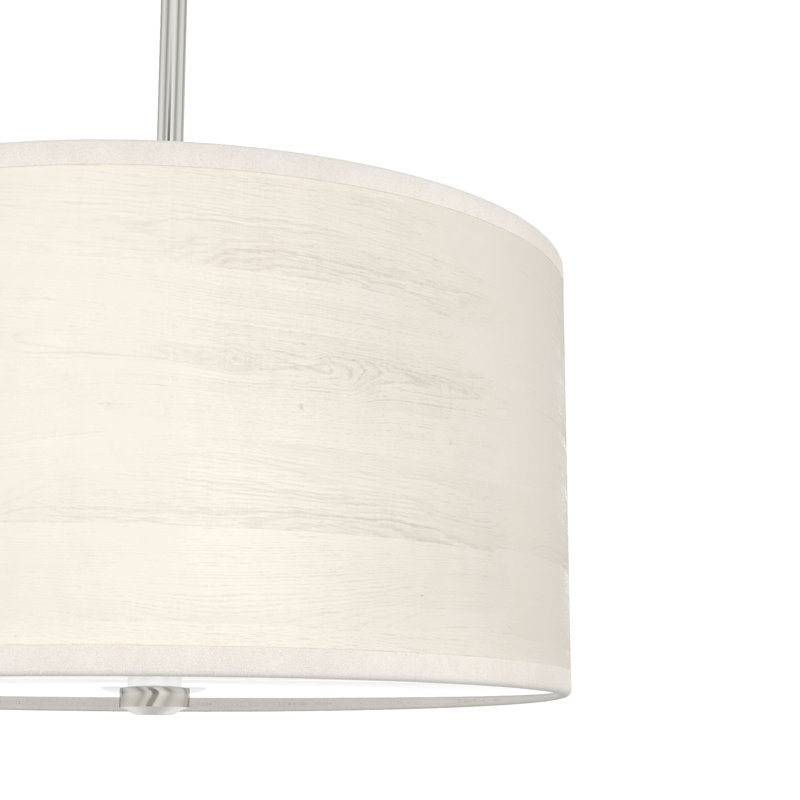 Solhaven 3 - Light Shaded Drum Pendant, Bleached Alder