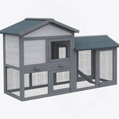Cage à lapin polyvalente avec couloir spacieux et toit protecteur pour animaux heureux
