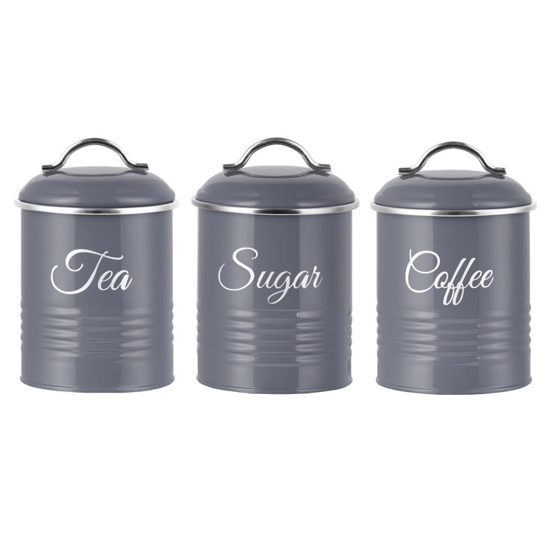 Metal Jar - Set of 3, Grey
