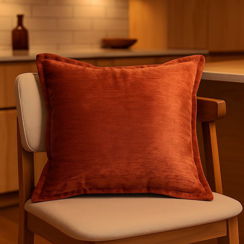 Coussin en velours Homey, Brun-roux