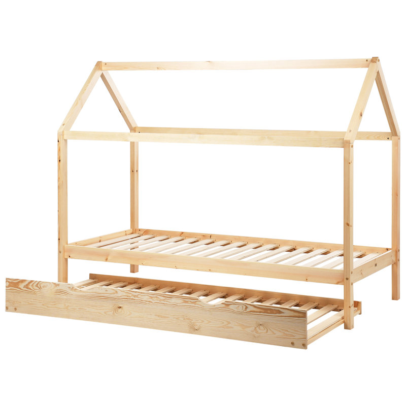 Trundle Bed Pine Wood 90 x 200 cm (EU Single), Brown