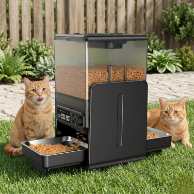 Boho Wooden Litter Box Enclosure for 2 Cats, Double Rattan Decorated Doors, Pet Washroom Furniture, 47.2L x 19.7W x 21.7H Inches, Natural
