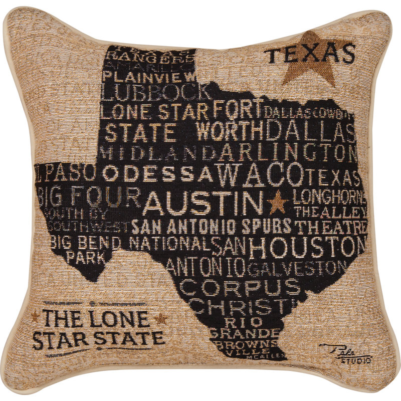 Coussin décoratif tissé manuel 17 po x 17 po Texas Woodworkers & Weavers USA