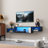 Wall Mounted Floating TV Stand with 20 Color LEDs and Charging Station-448923965