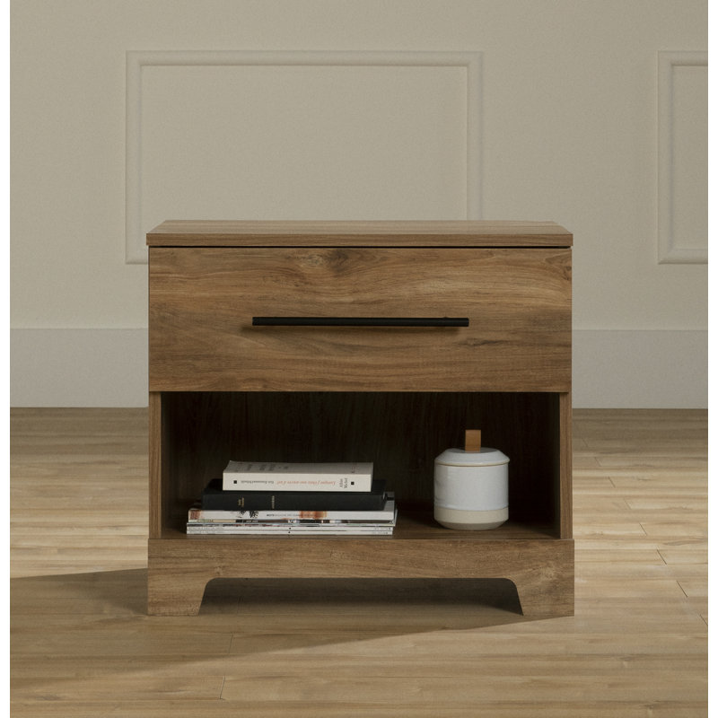 Barcelo  1-Drawer Nightstand, Brown