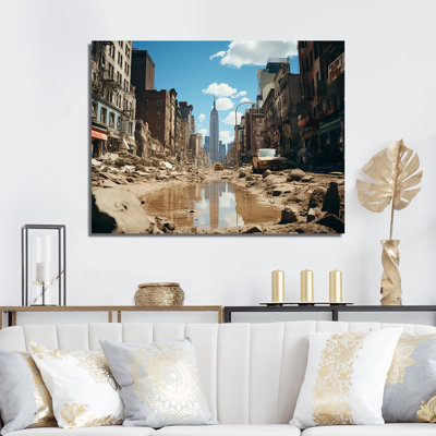 Mirage Metropolis New York City In Sahara II - City Buildings, art mural