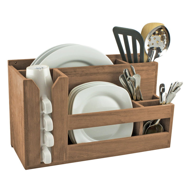 Wood Rectangle Flatware Caddy