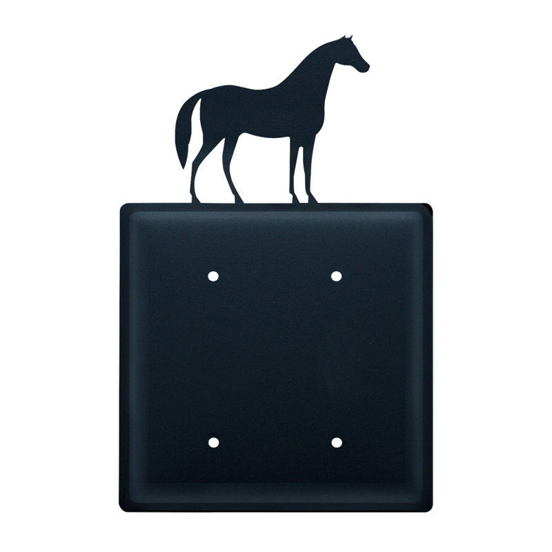 Horse 2-Gang Blank Wall Plate