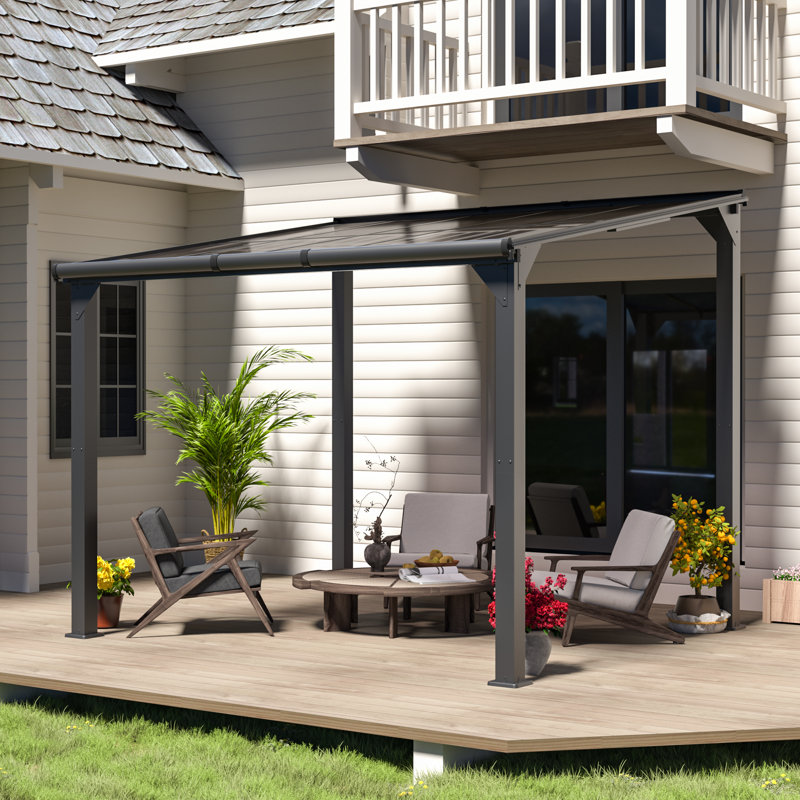 8x10 Ft Outdoor Metal Pavilion Gazebo With Aluminum Frame