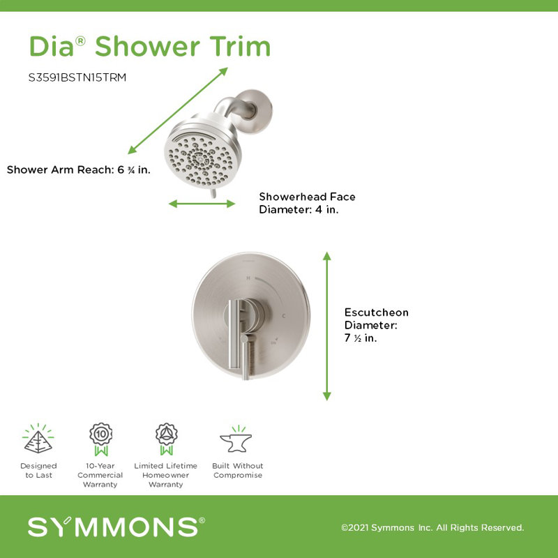 Dia HydroMersion Multi Spray Single Handle Shower Faucet, Satin Nickel