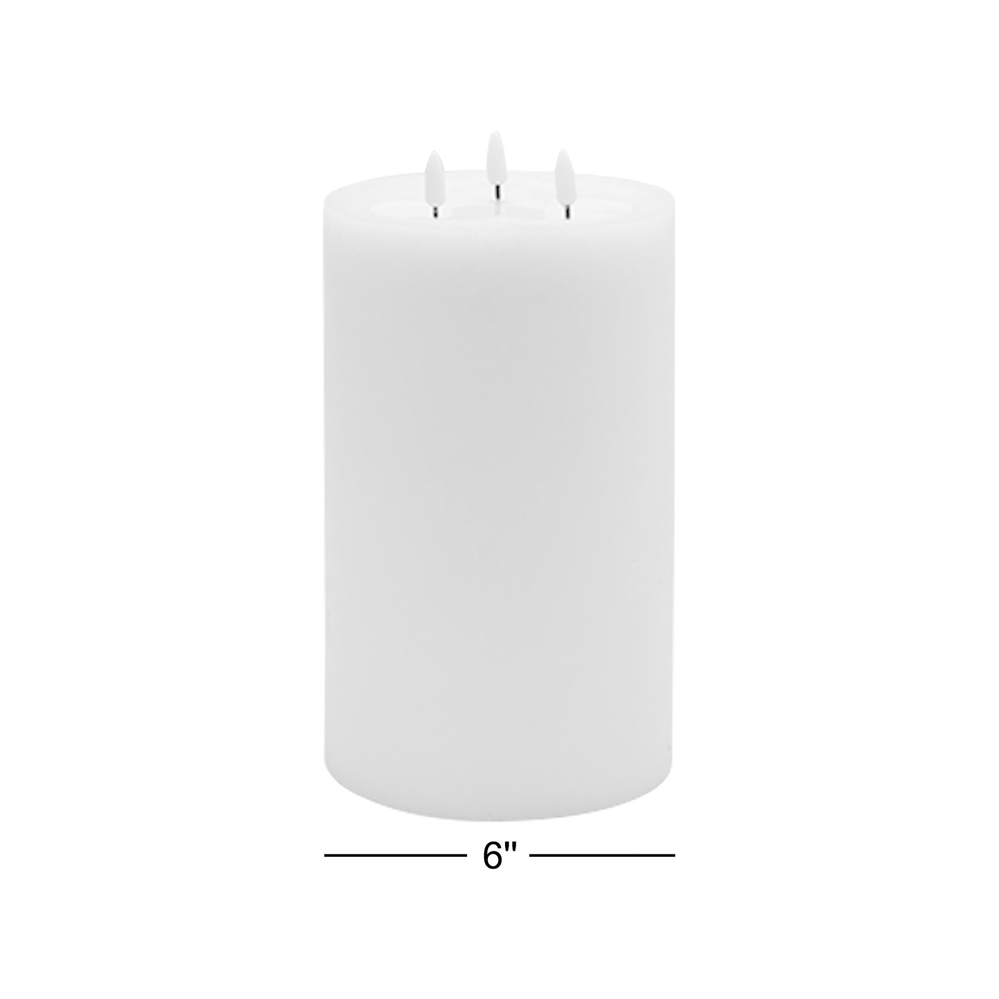 3 Wick Large Flameless Candle, White