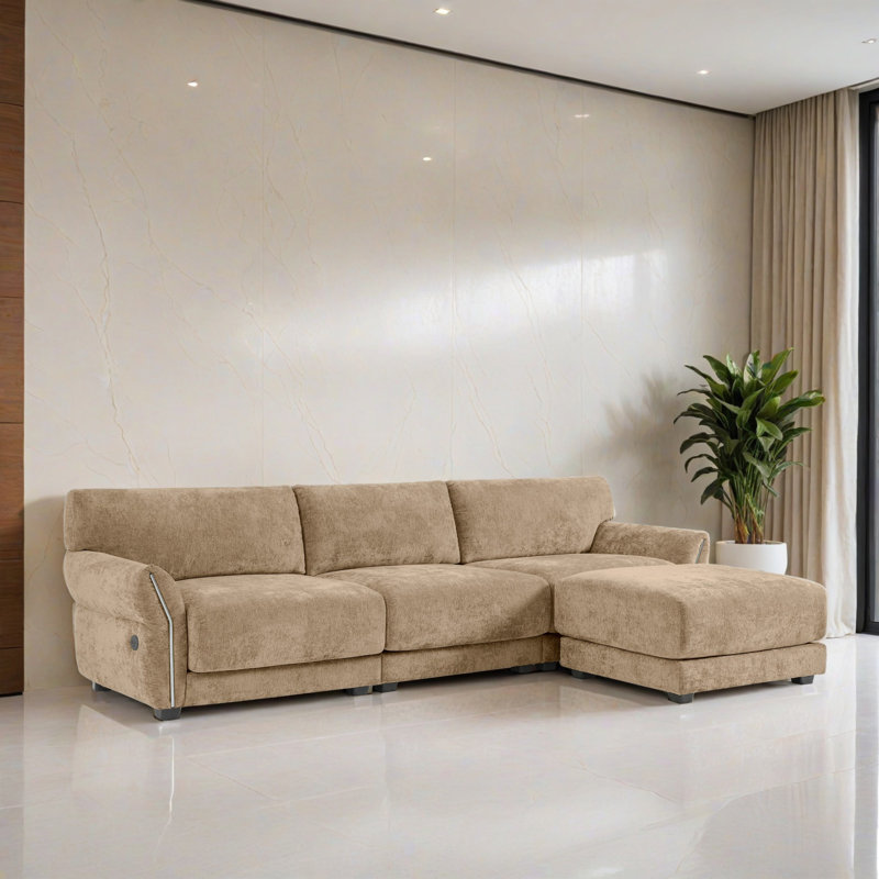 Canapé-lit modulaire 4 pièces pour salon, Chenille kaki