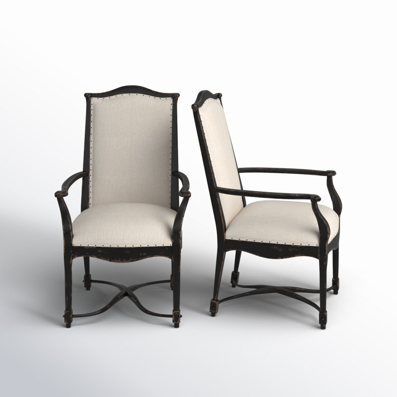 CiaoBella Upholstered Arm Chair, Black