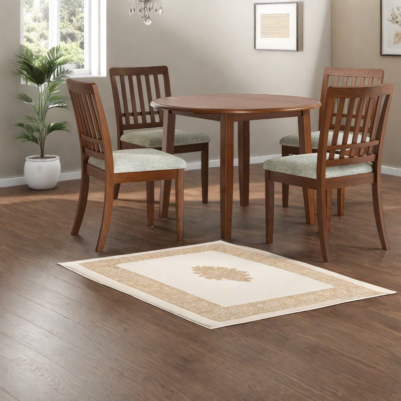 Ensemble de tables de salle à manger modernes et peu encombrantes avec table en bois extensible, brun élégant