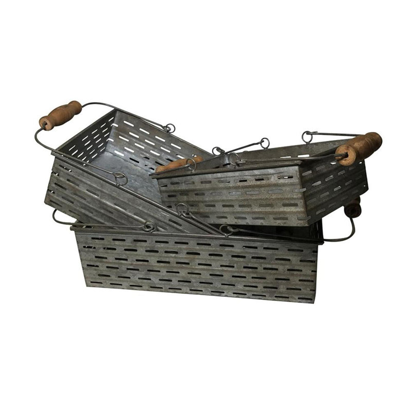 Ensemble de 3 paniers en métal