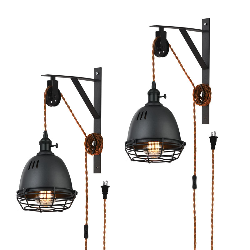 Ensemble de 2 lampes suspendues murales Pulley