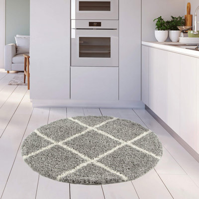Myshaggy Collection Rugs Diamond Design in Grey